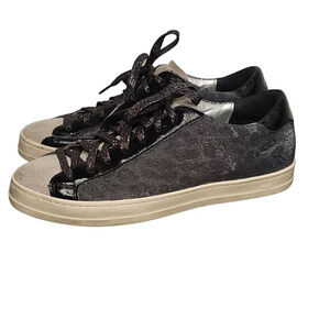 P448 John Glam Sneaker Leopard Grey / Black Sneakers Size 8.5 US